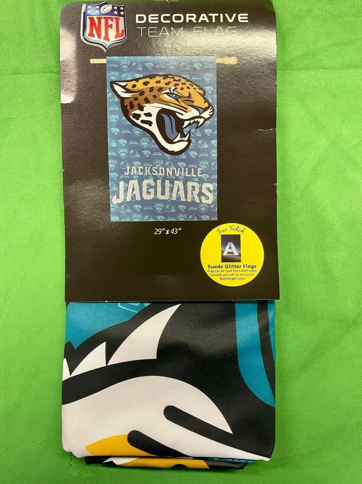 NFL Jacksonville Jaguars 29" x 43" Glitter Suede House Vertical Flag NWT