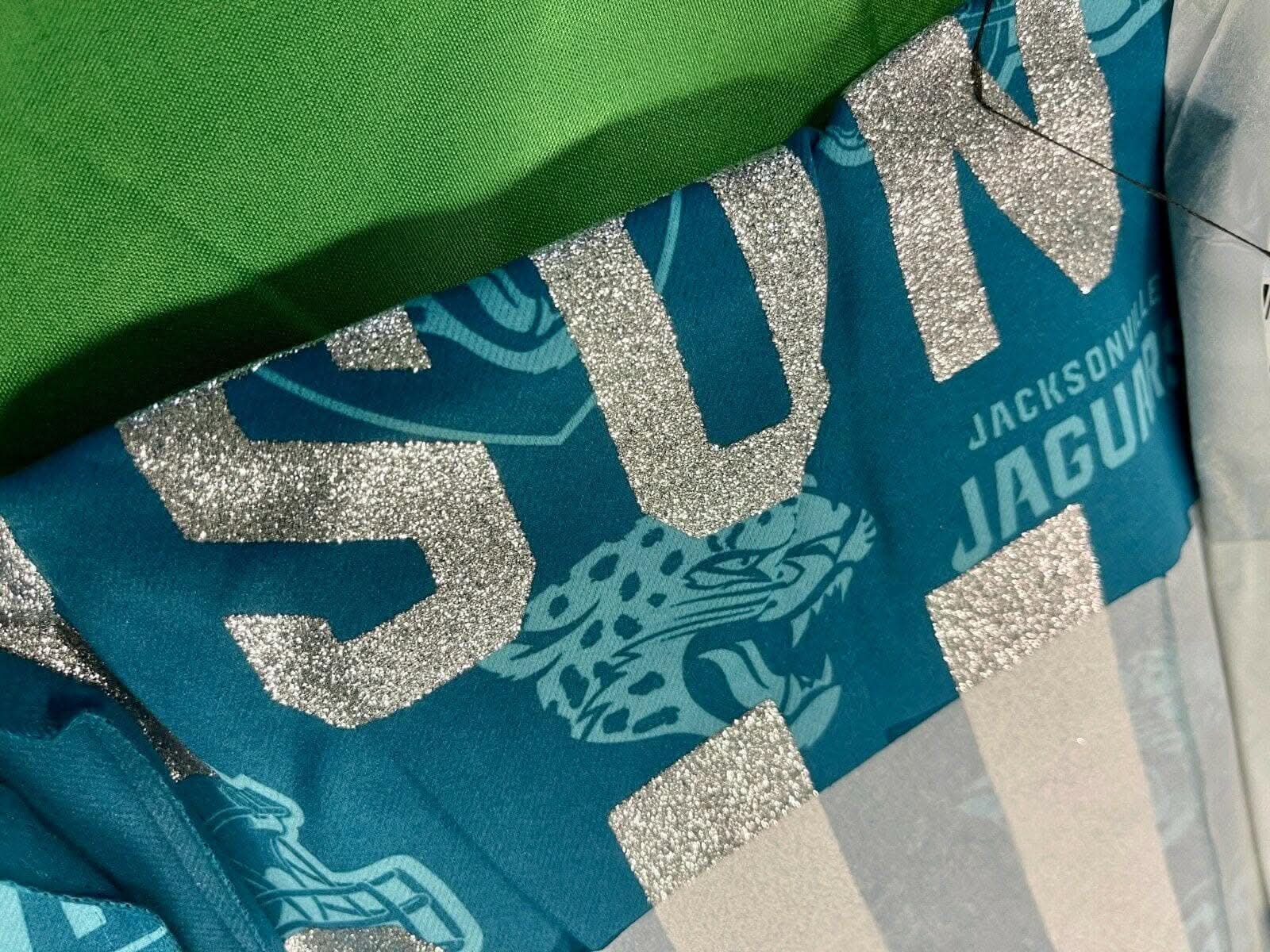 NFL Jacksonville Jaguars 29" x 43" Glitter Suede House Vertical Flag NWT
