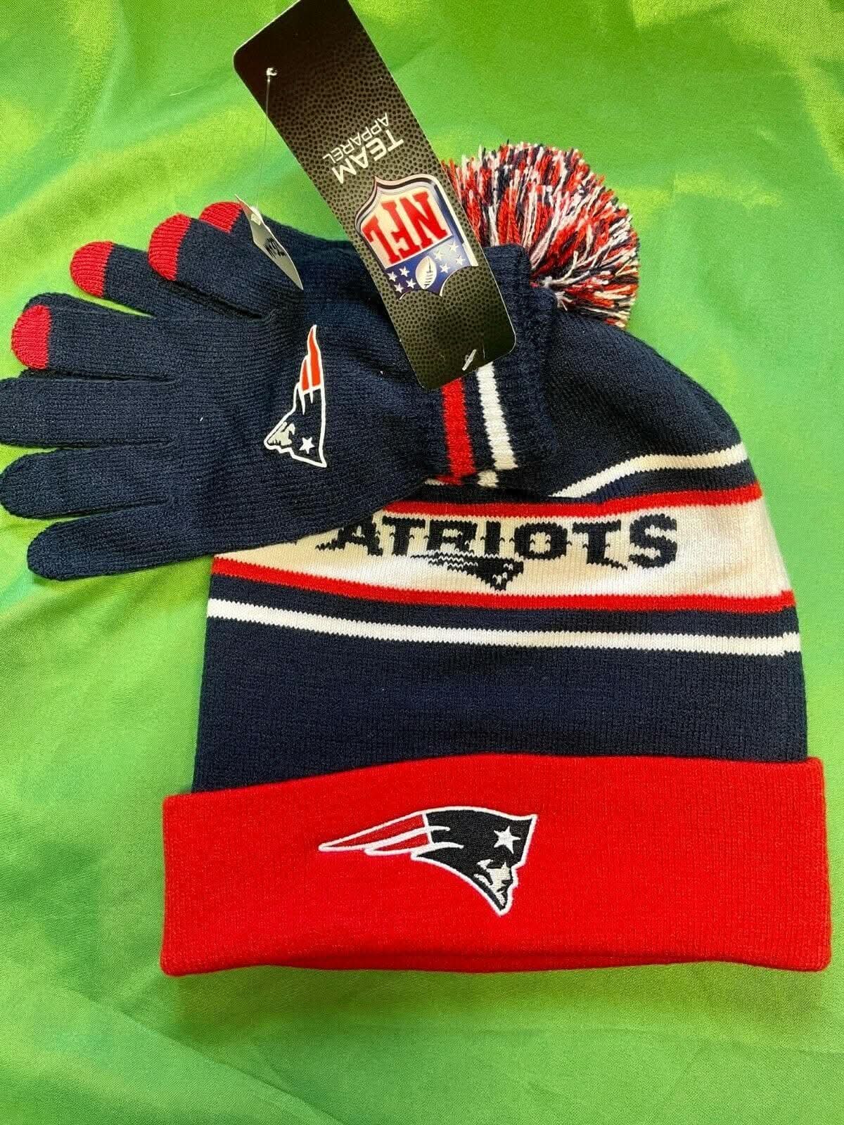 NFL New England Patriots Woolly Bobble Hat & Gloves Set NWT