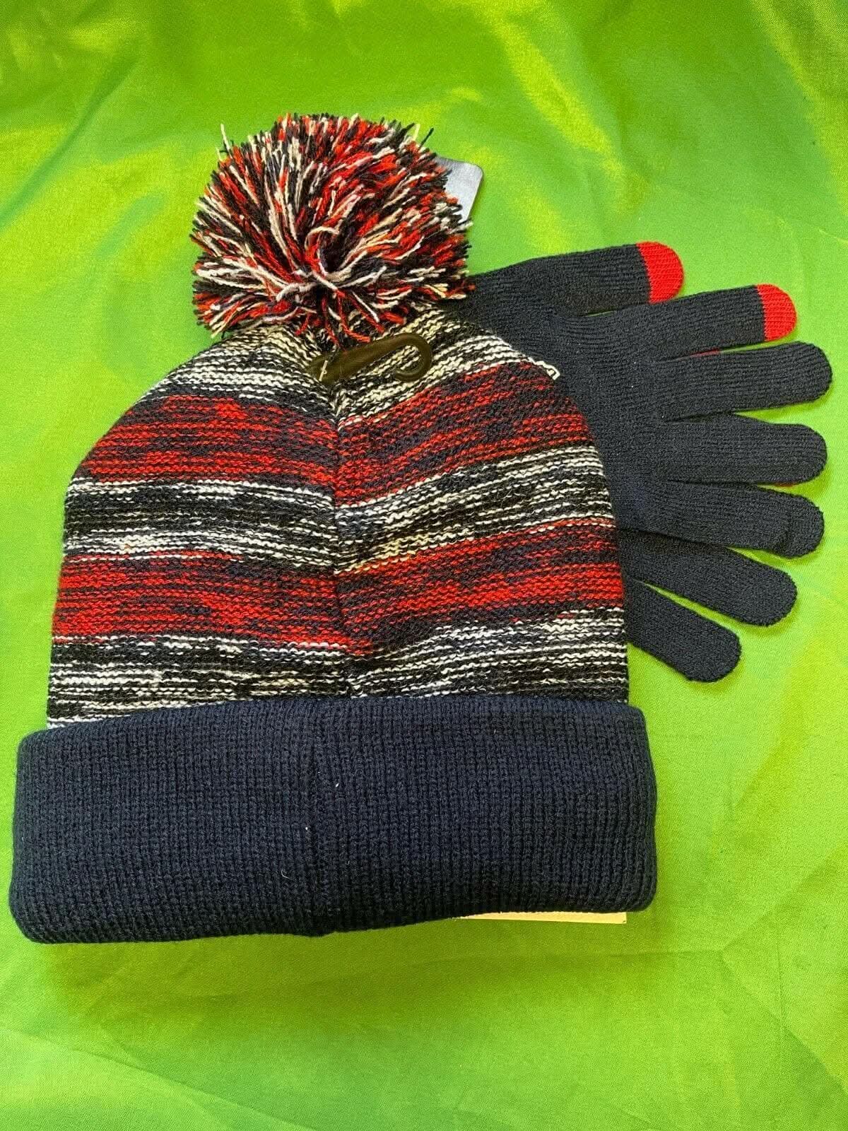 NFL New England Patriots Woolly Bobble Hat & Gloves Set NWT