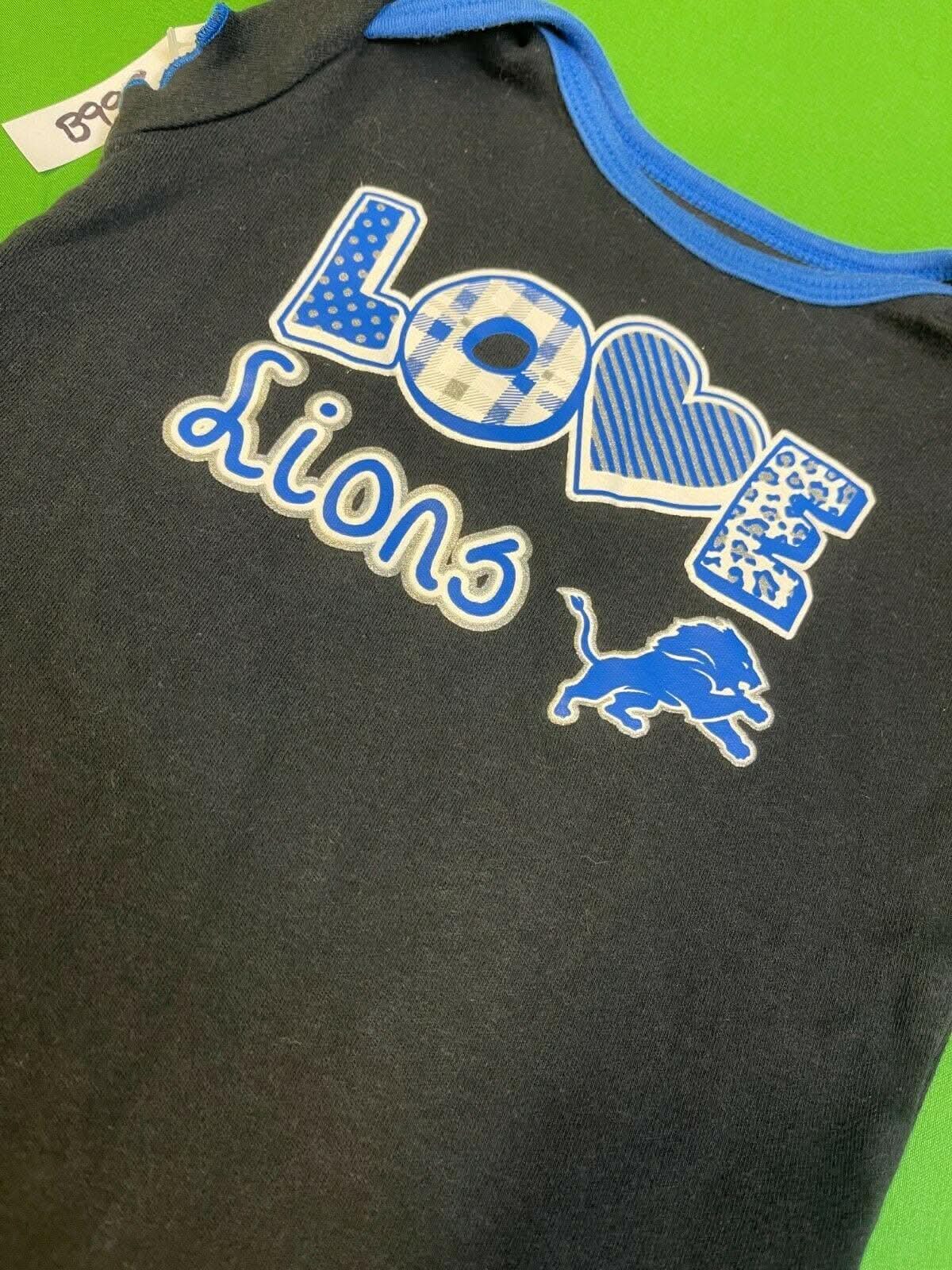 NFL Detroit Lions Bodysuit/Vest Girls' Black "Love Lions" 6-9 months