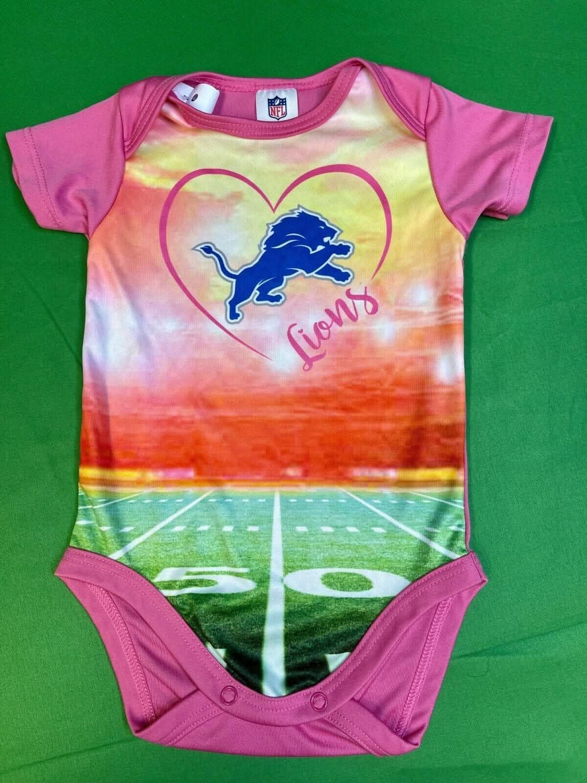 NFL Detroit Lions Pink Printed Bodysuit/Vest Girls' 3-6 months