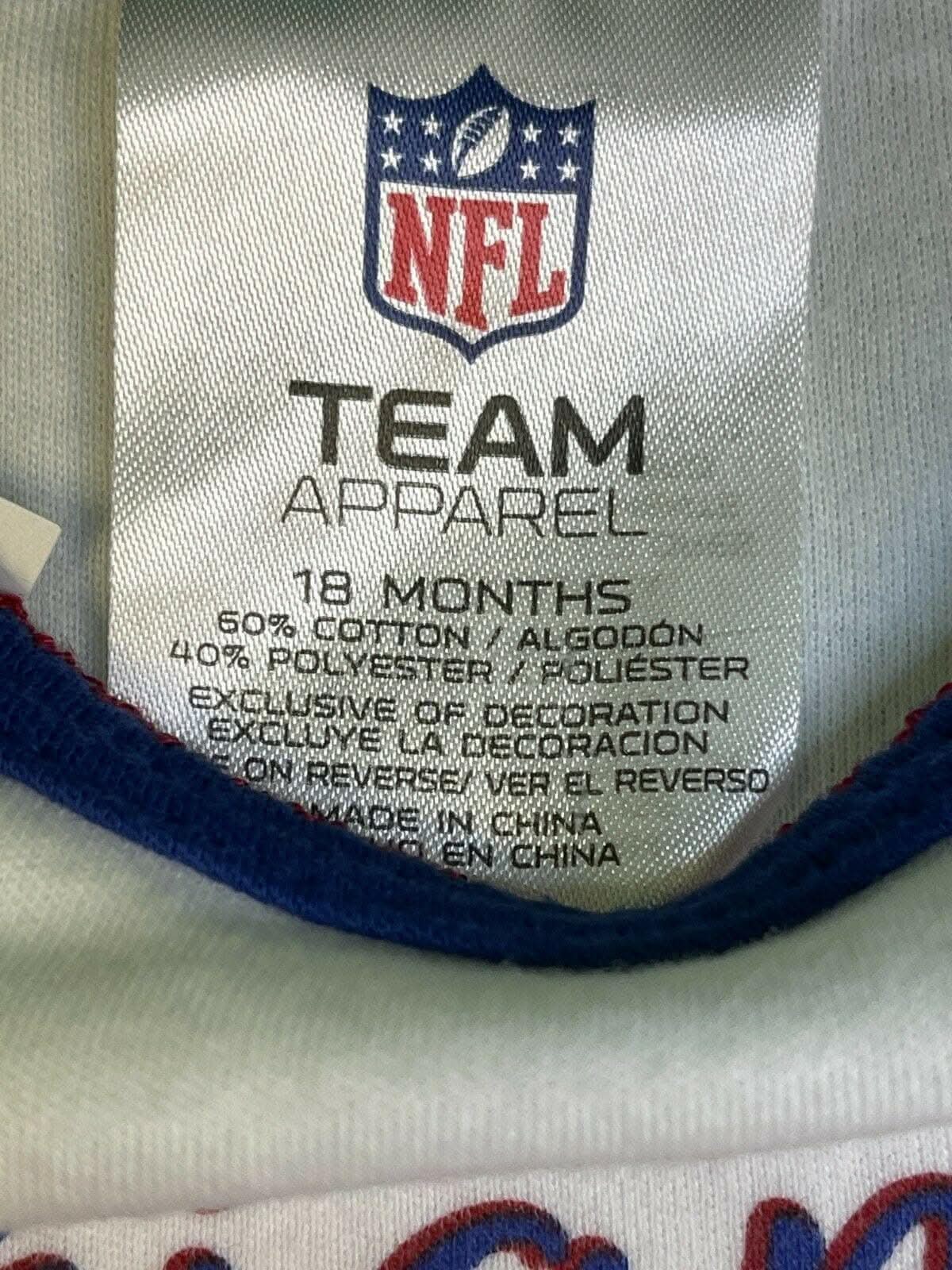 NFL New York Giants Bodysuit/Vest Girls' White Toddler 18 months