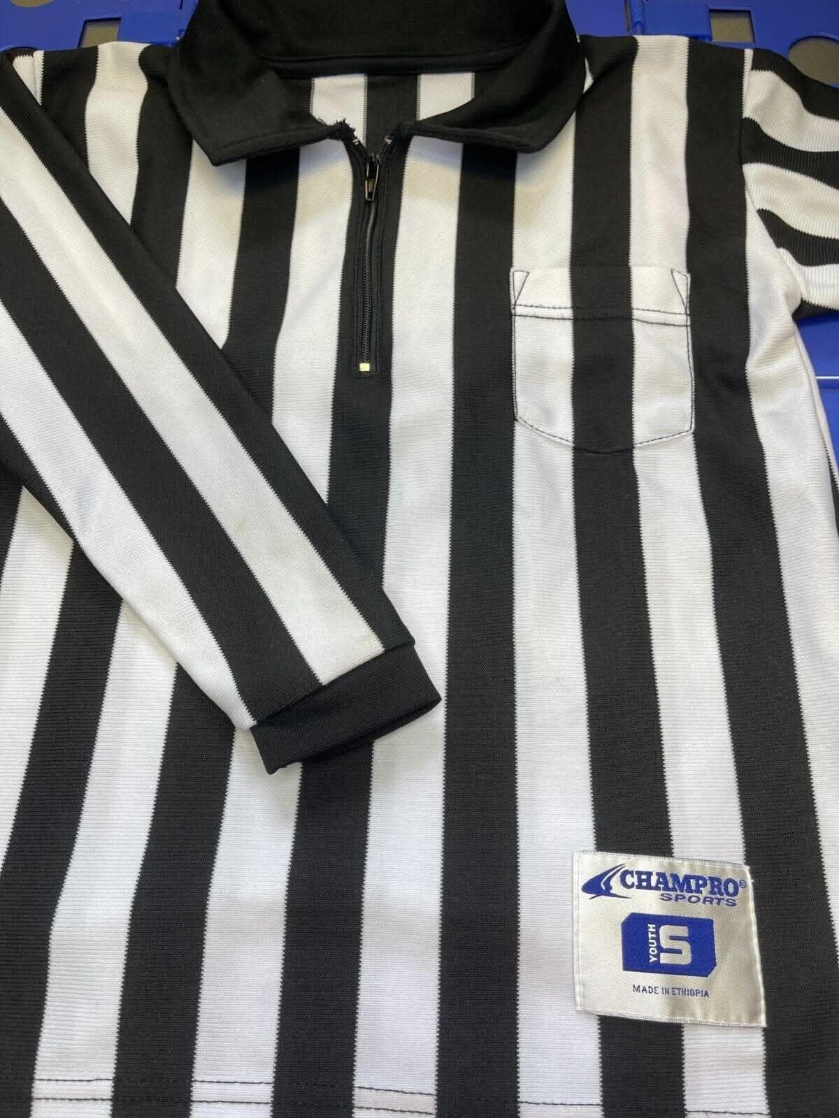 American Football Striped L/S Referee Jersey Youth Small 6-8