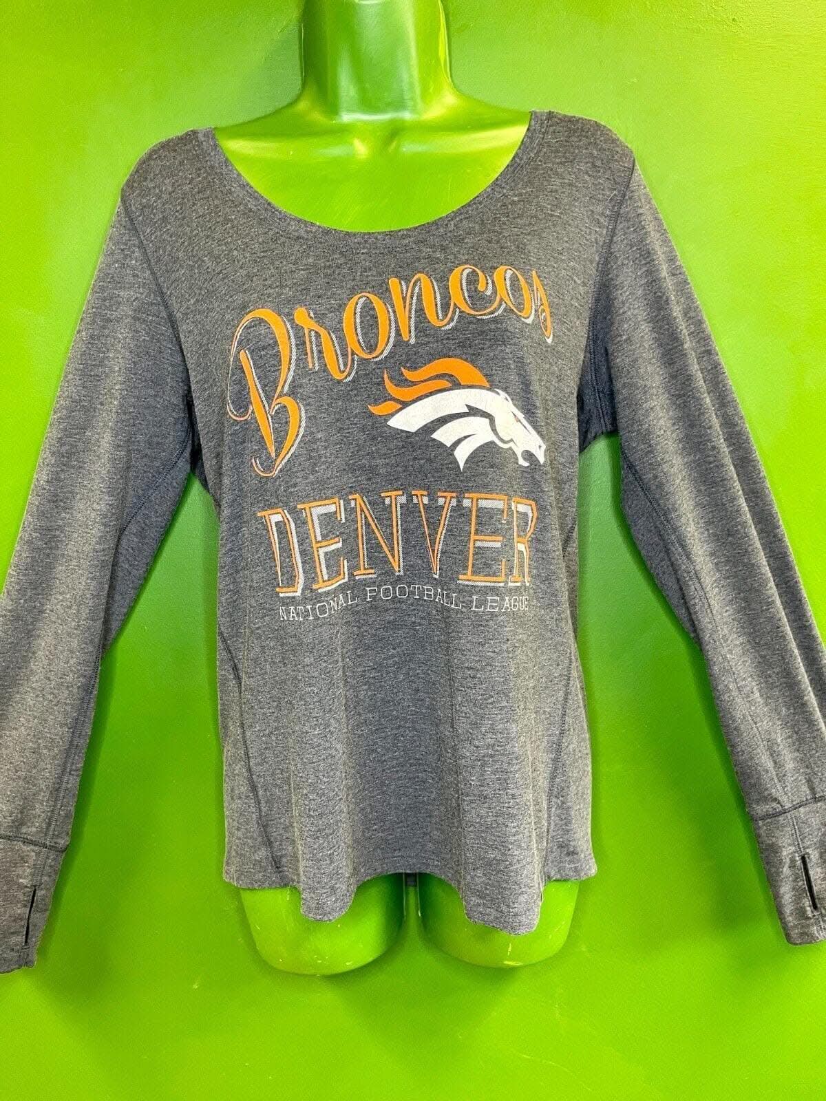 NFL Denver Broncos '47 Brand L-S Scoop Neck Grey T-Shirt Women's Medium 36"