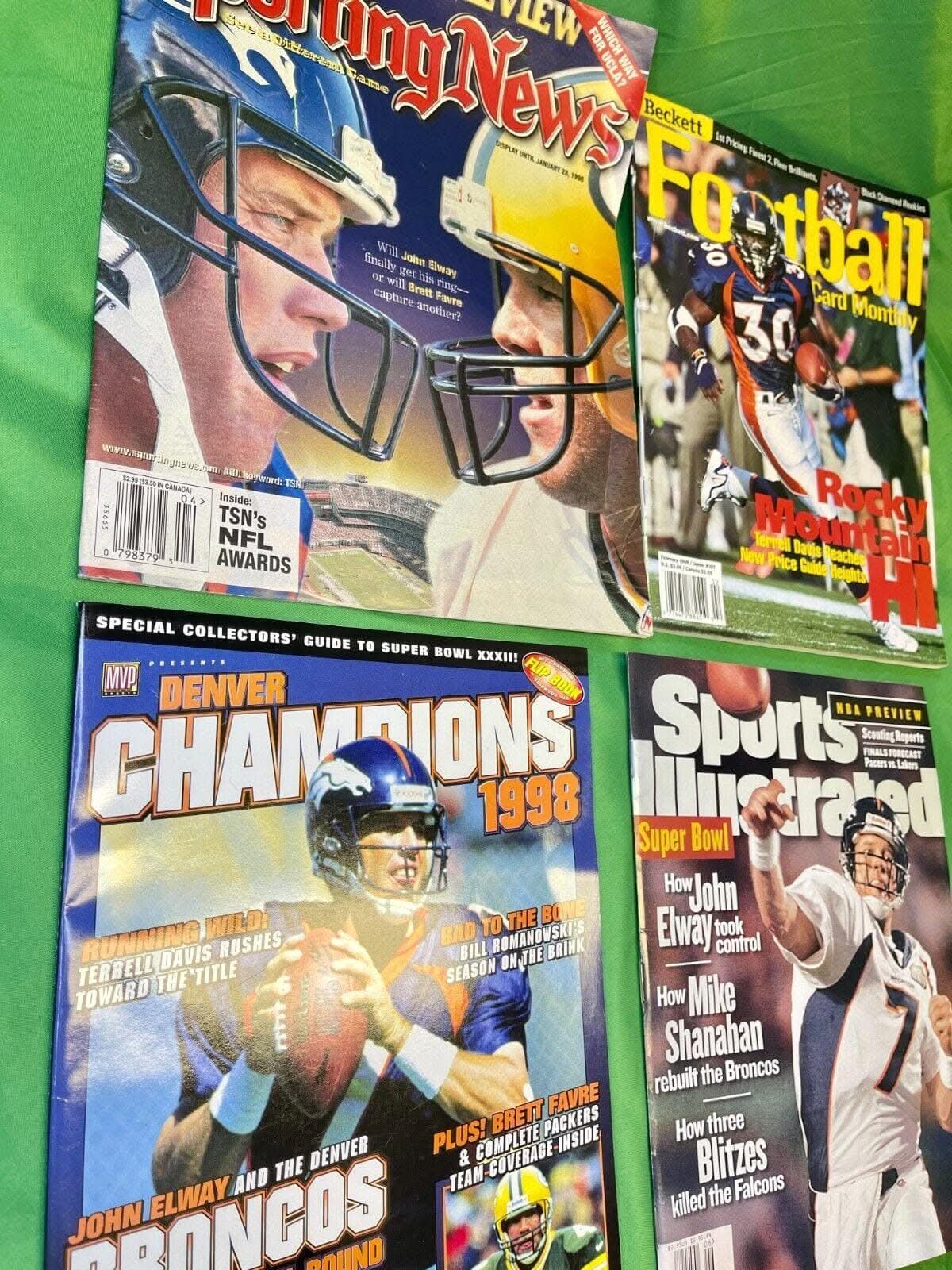 NFL Denver Broncos Lot of 4 Magazines Sports Illustrated Elway & More!