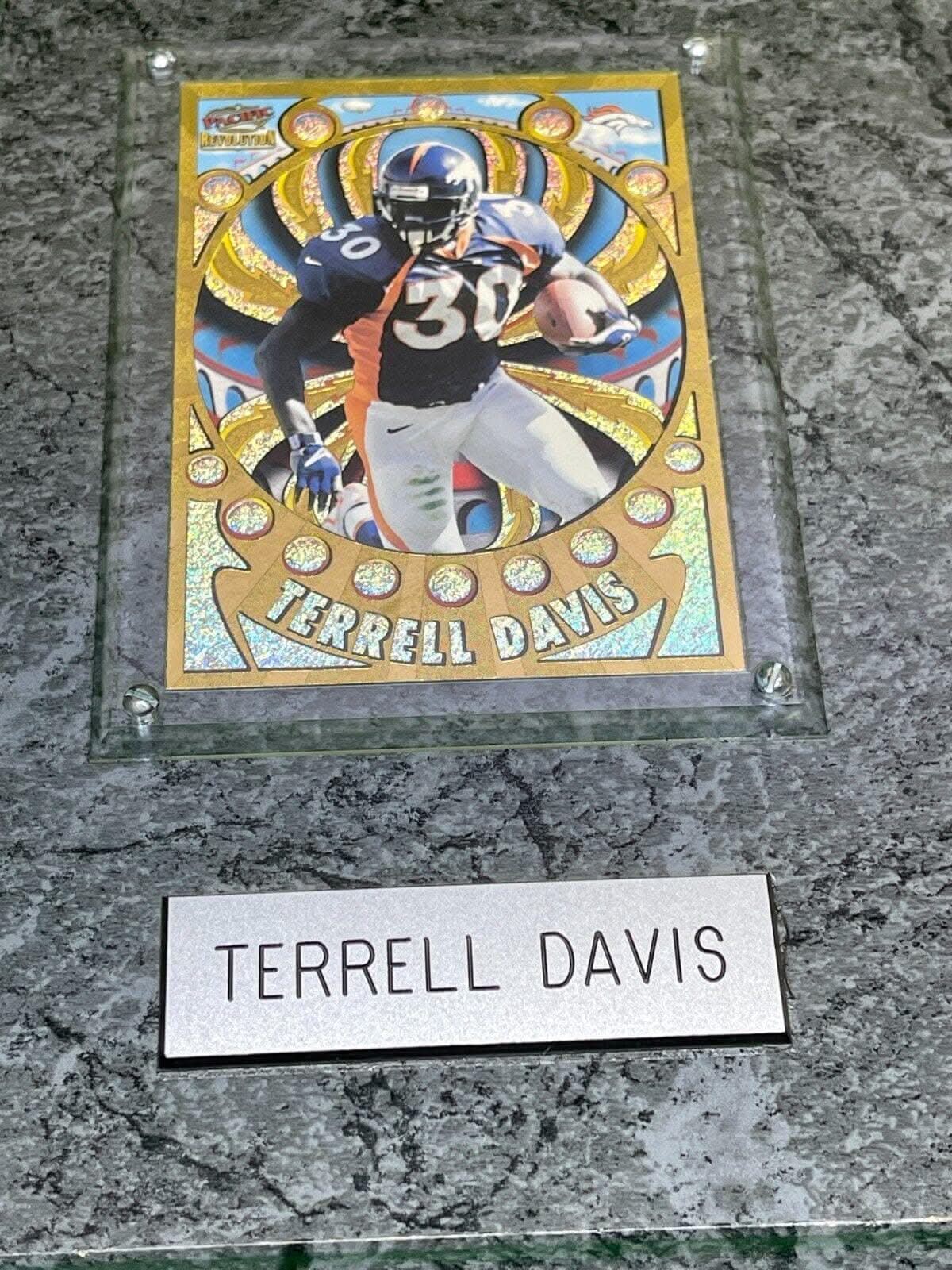 NFL Denver Broncos Terrell Davis #30 Plaque Clock Grey 10" x 8"
