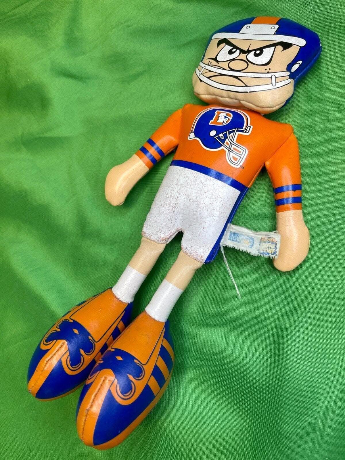 NFL Denver Broncos Vintage Plastic Cuddly Toy Ornament 1995 Cute!