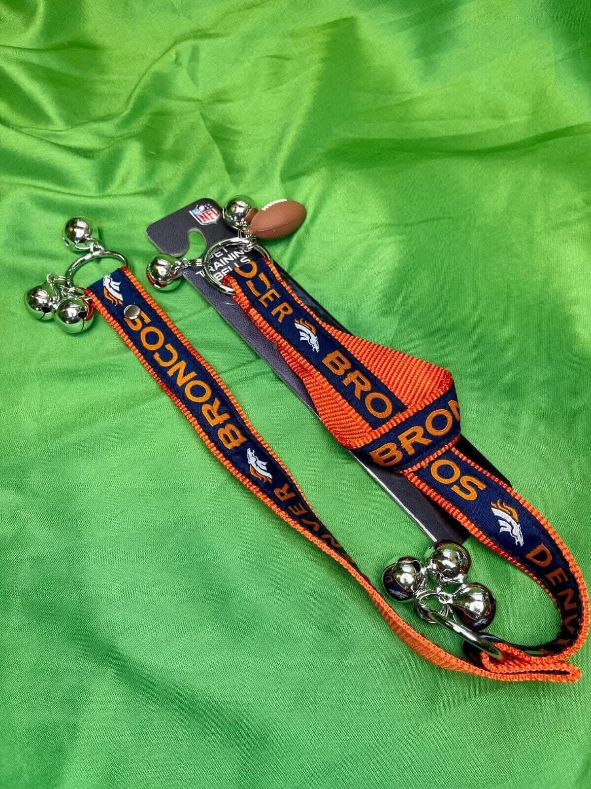 NFL Denver Broncos Pet Dog Training Bells NWT