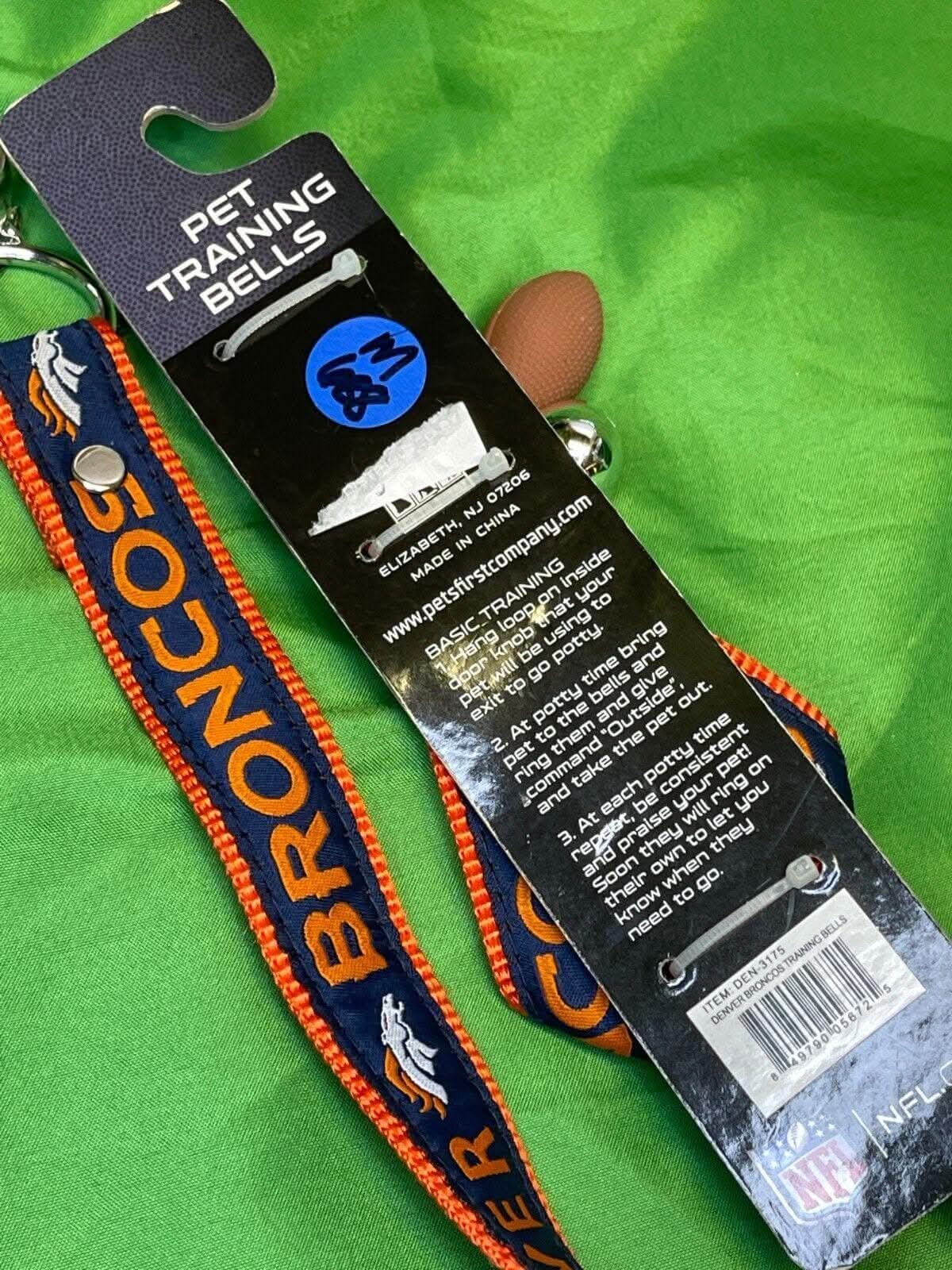 NFL Denver Broncos Pet Dog Training Bells NWT