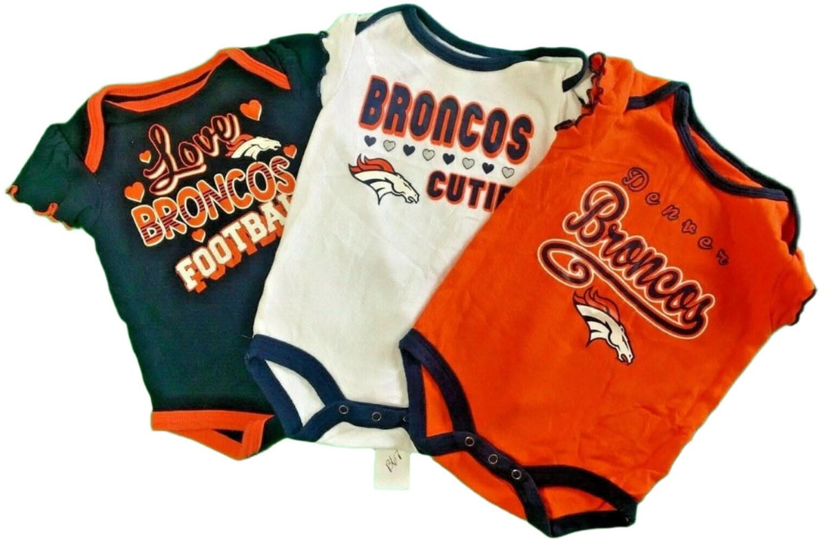 NFL Denver Broncos Set of 3 Bodysuits/Vests Girls' 3-6 Months NWOT