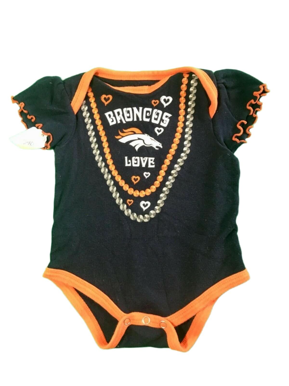 NFL Denver Broncos Girls' "Broncos Love" Bodysuit/Vest 3-6 Months