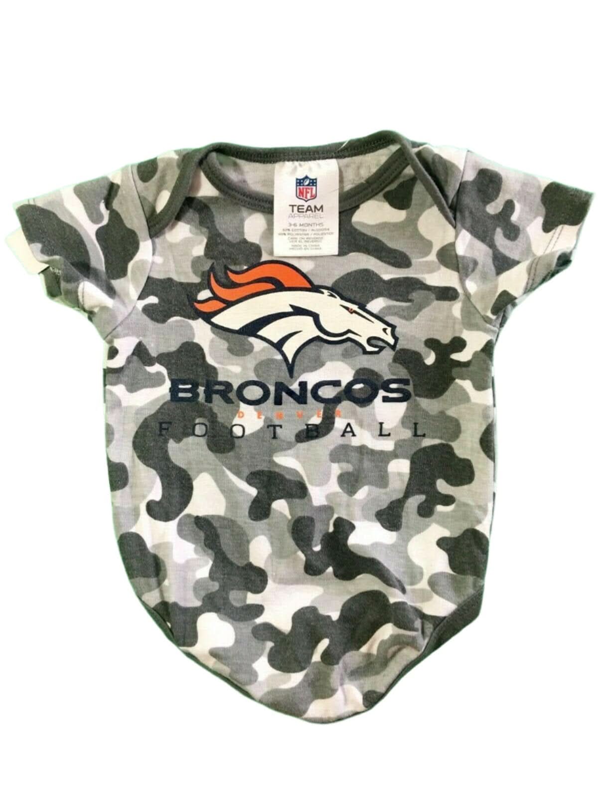 NFL Denver Broncos Grey Camo Bodysuit/Vest 3-6 Months