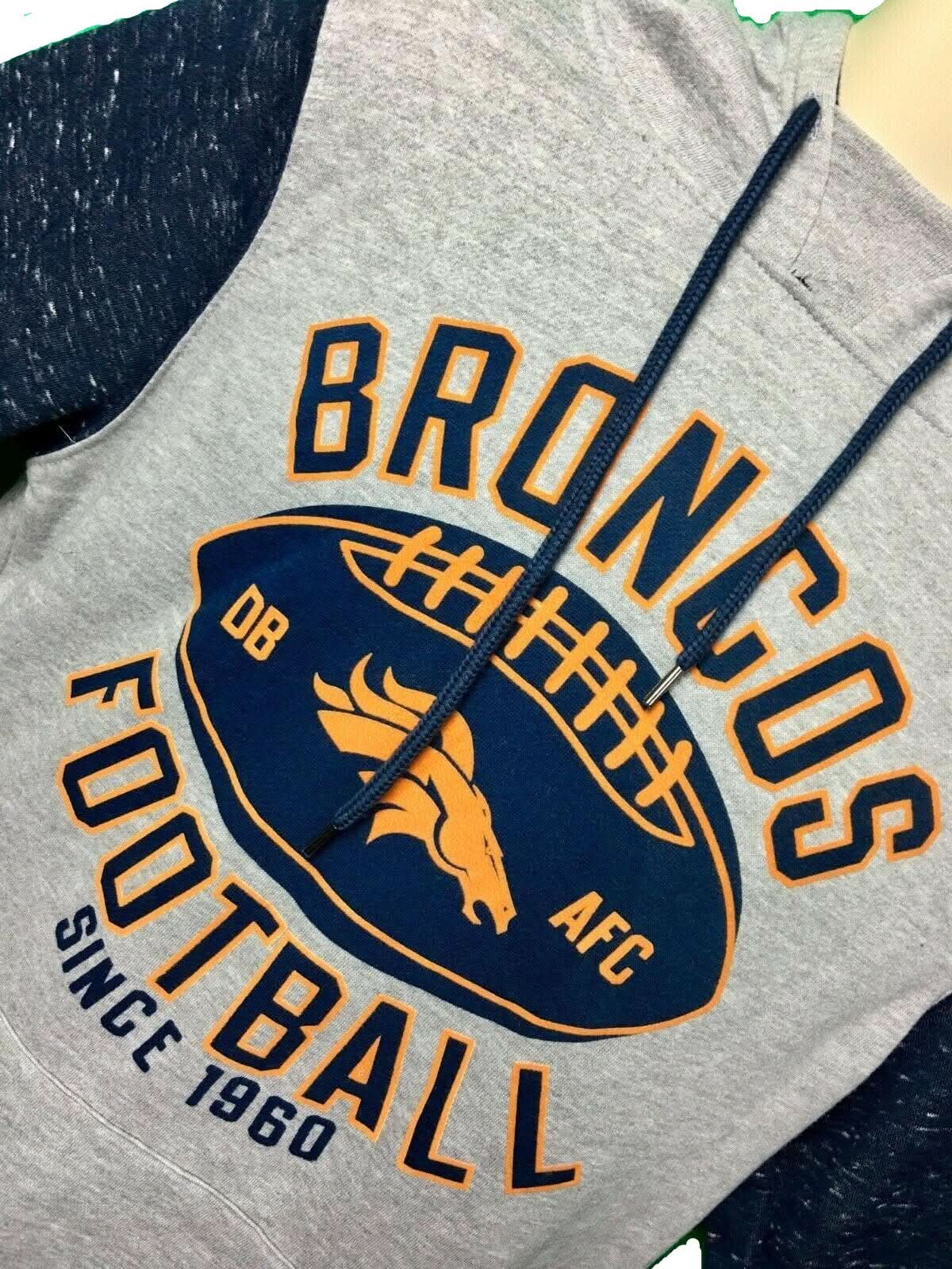 NFL Denver Broncos Heathered Grey Hoodie Men's Medium NWT