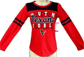 NFL Houston Texans Red L/S Girls' T-Shirt Youth Small 7-8 NWT
