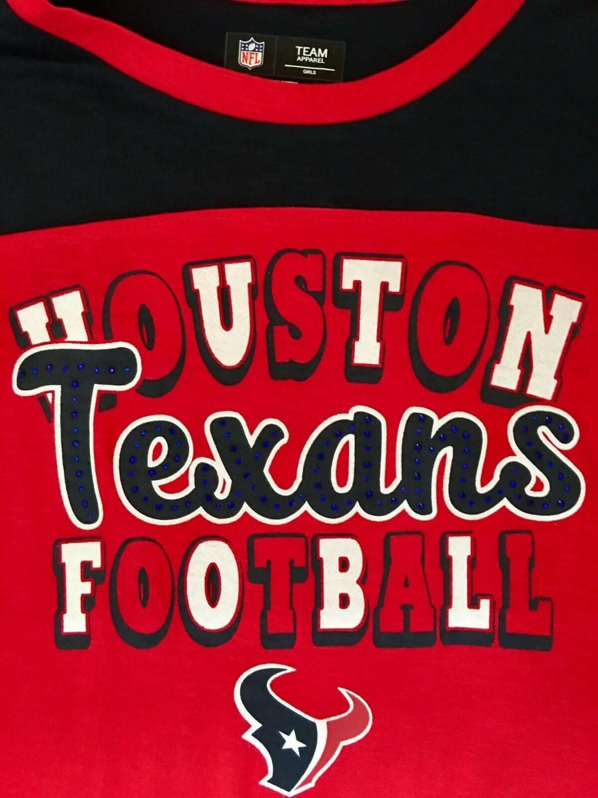NFL Houston Texans Red L/S Girls' T-Shirt Youth Small 7-8 NWT