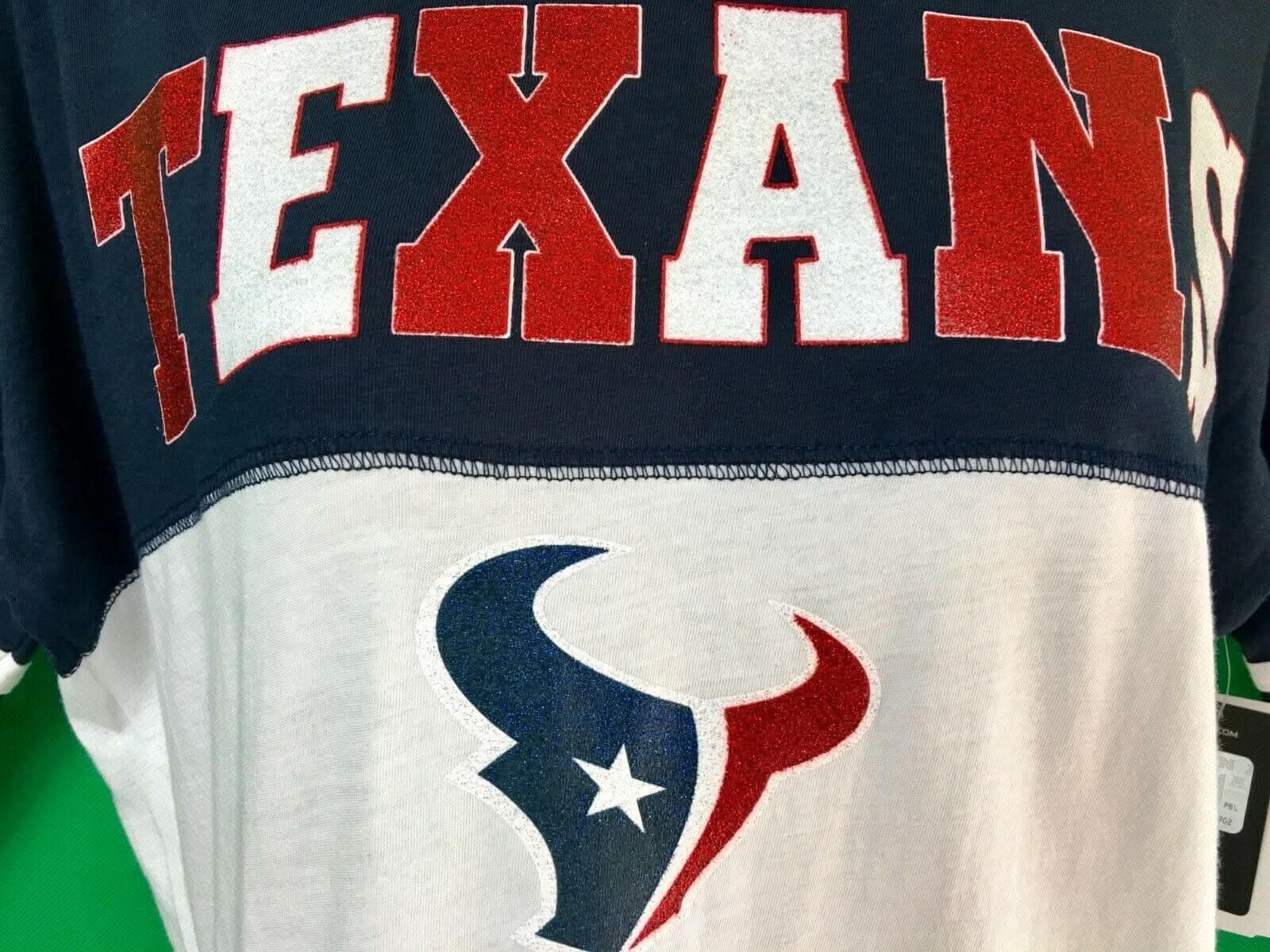 NFL Houston Texans L/S Glittery Girls' T-Shirt Youth Large 14-16 NWT