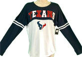 NFL Houston Texans L/S Glittery Girls' T-Shirt Youth Small 6 NWT