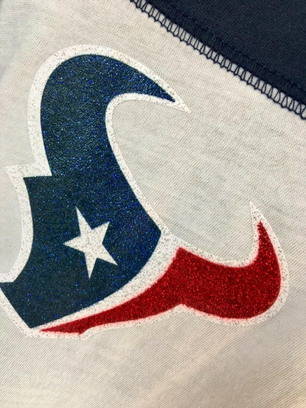 NFL Houston Texans L/S Glittery Girls' T-Shirt Youth Small 6 NWT