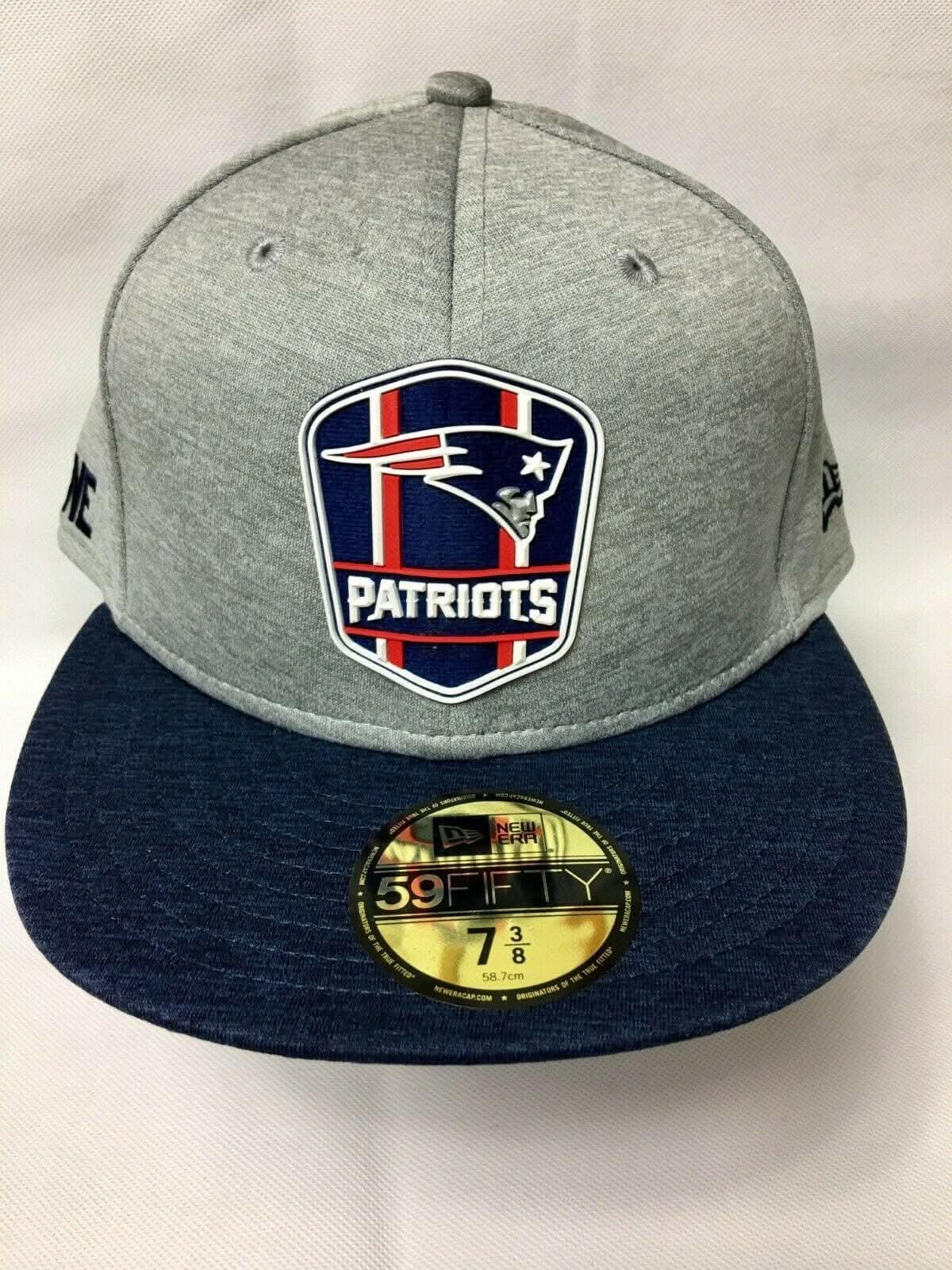 NFL New England Patriots New Era 59FIFTY Grey Fitted Hat/Cap 7-3/8 NWT