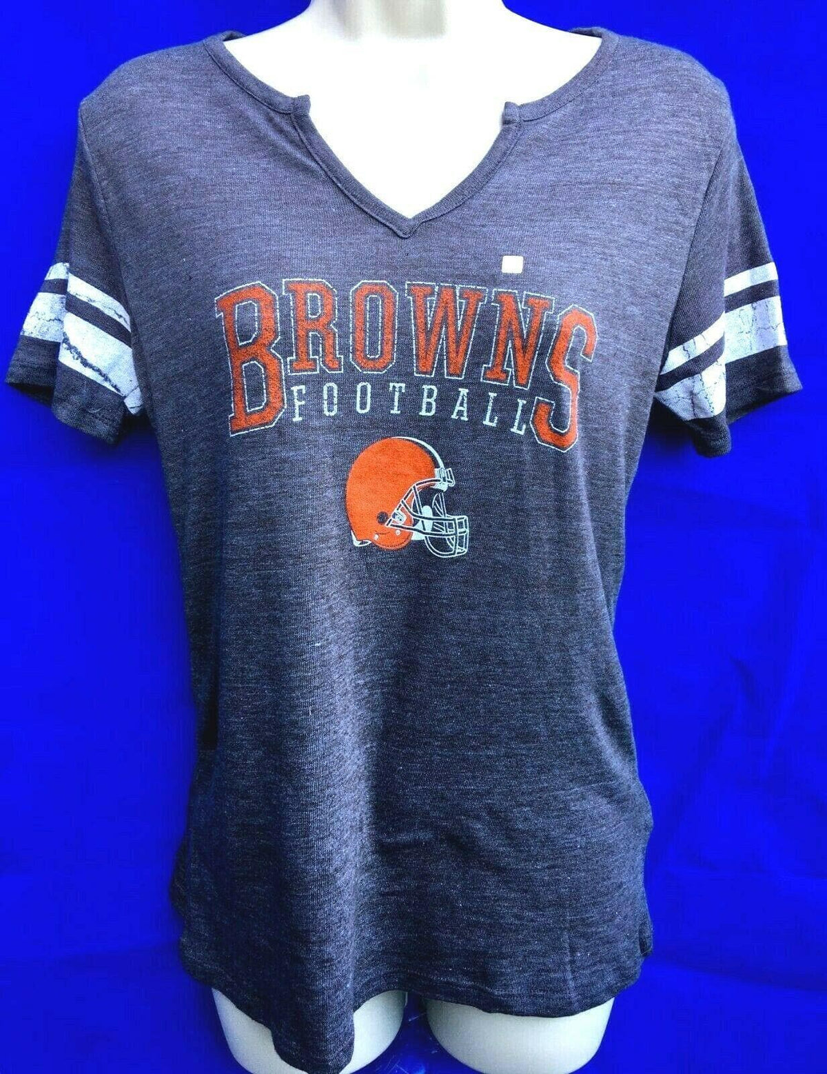 NFL Cleveland Browns Tri-Blend Notch V-Neck T-Shirt Women's Large NWT