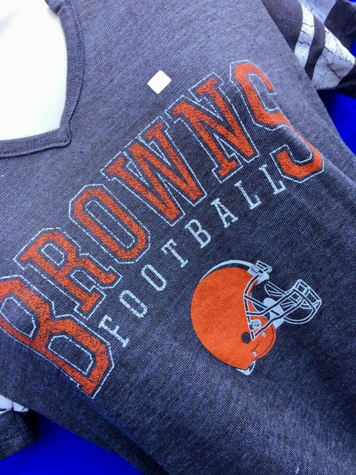 NFL Cleveland Browns Tri-Blend Notch V-Neck T-Shirt Women's Large NWT