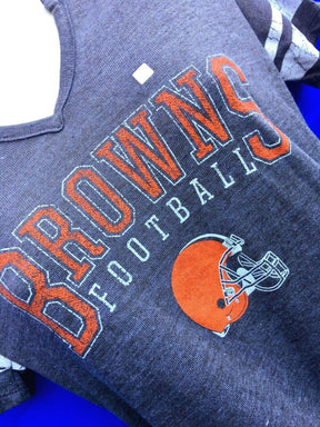 NFL Cleveland Browns Tri-Blend Notch V-Neck T-Shirt Women's Medium NWT