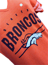 NFL Denver Broncos Orange Tri-Blend Notch V-Neck T-Shirt Women's Large NWT