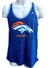 NFL Denver Broncos Navy Tri-Blend Ringer Tank Top Women's Large NWT