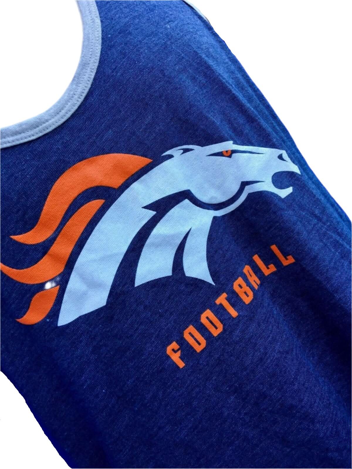 NFL Denver Broncos Navy Tri-Blend Ringer Tank Top Women's Large NWT