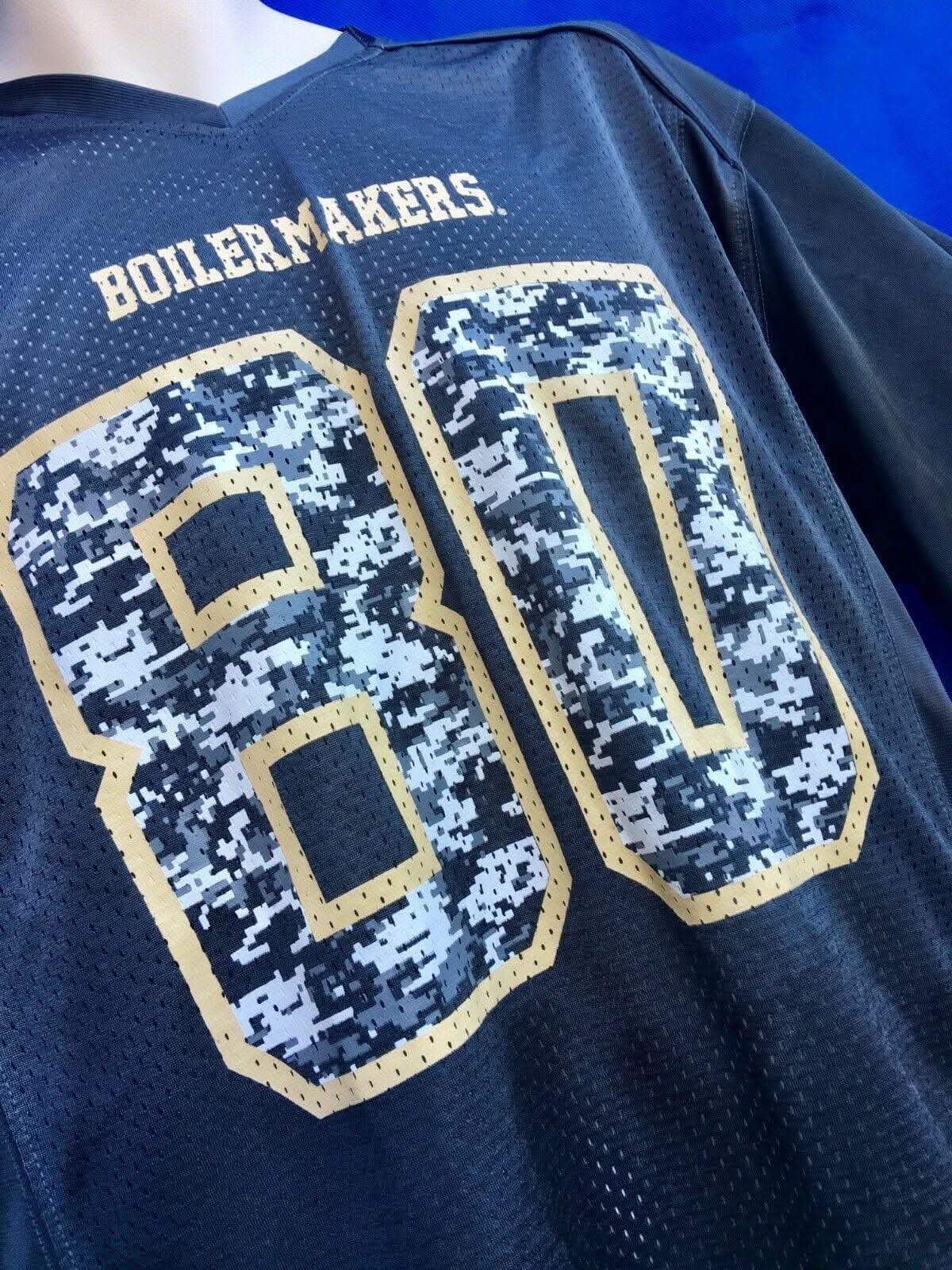 NCAA Purdue Boilermakers Russell #80 Grey Camo Jersey Men's Medium NWT