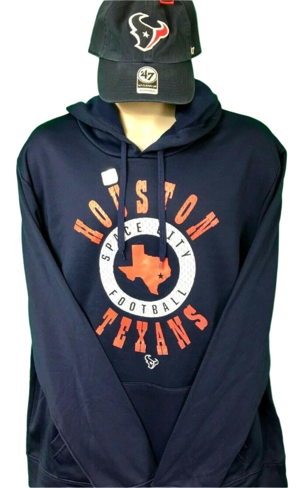 NFL Houston Texans Blue Pullover Hoodie Men's Large NWT