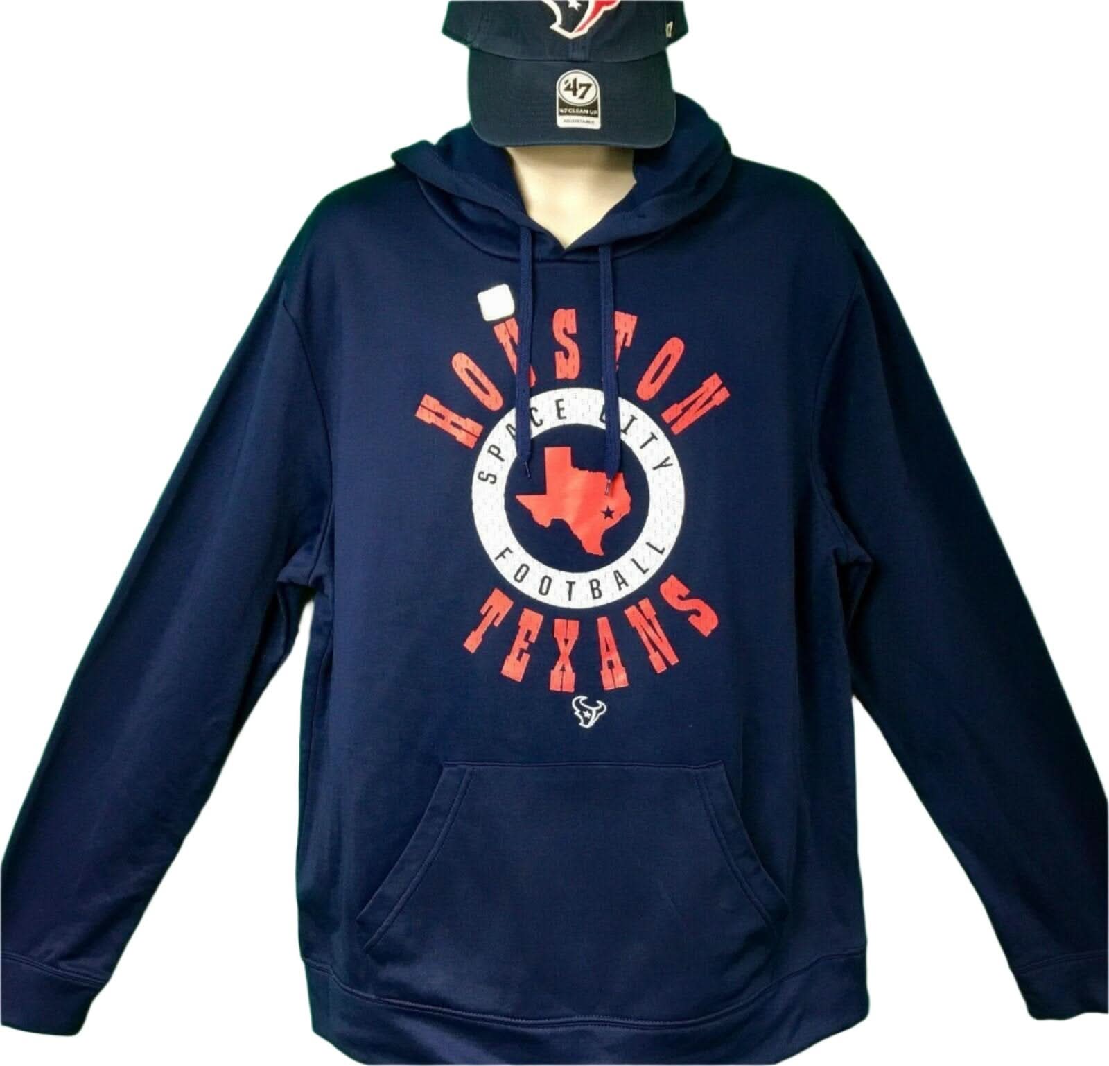NFL Houston Texans Blue Pullover Hoodie Men's Large NWT