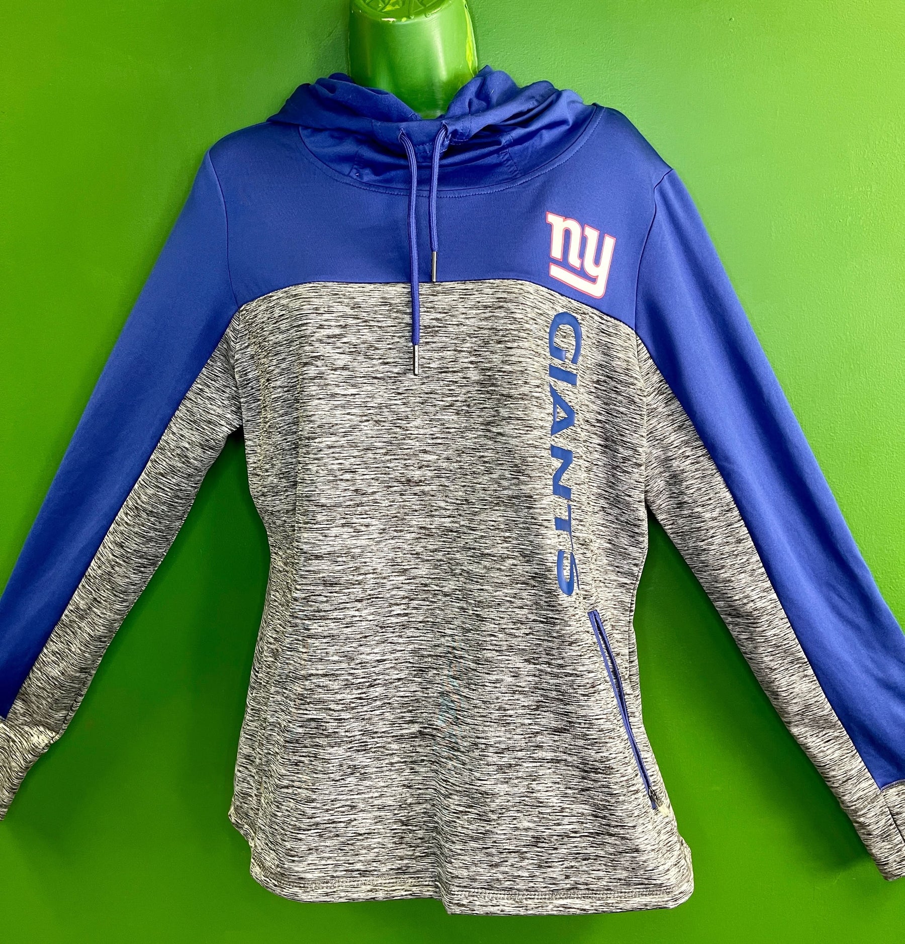 NFL New York Giants Space Dye Funnel Neck Pullover Hoodie Women's Large