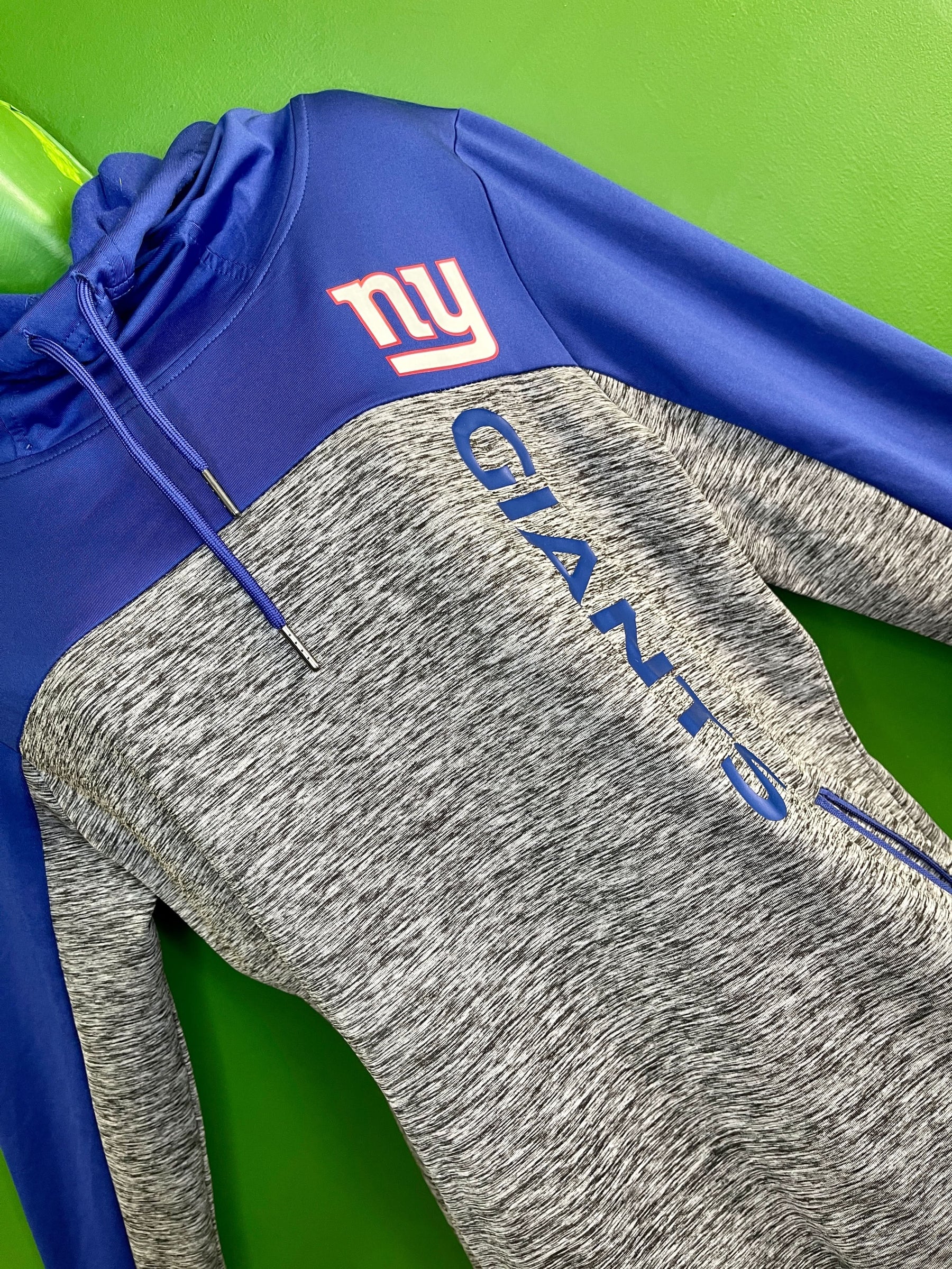 NFL New York Giants Space Dye Funnel Neck Pullover Hoodie Women's Large