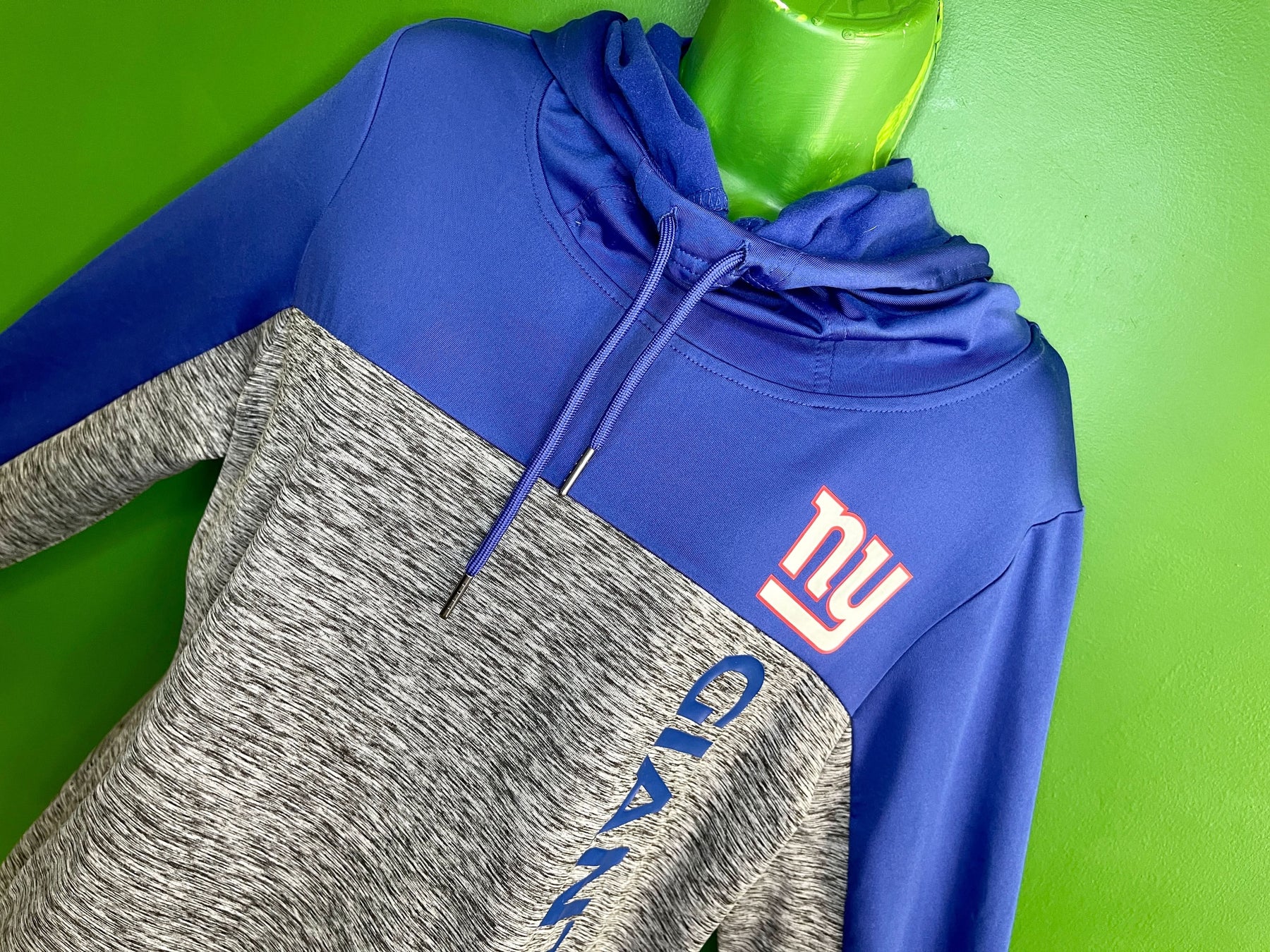 NFL New York Giants Space Dye Funnel Neck Pullover Hoodie Women's Large