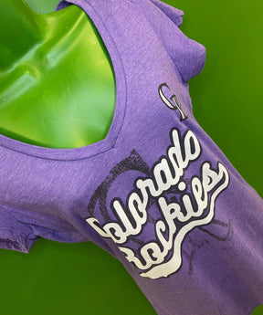 MLB Colorado Rockies Purple V-neck T-Shirt Women's Large