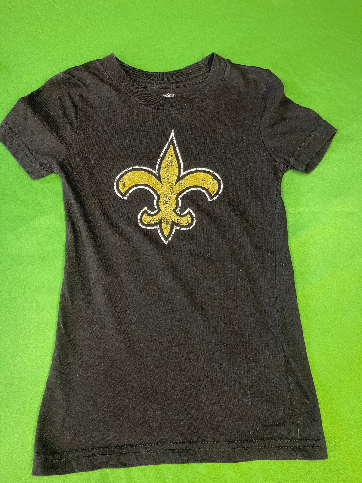 NFL New Orleans Saints Black 100% Cotton T-Shirt Youth Small 5-6