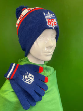 NFL Team Apparel Woolly Bobble Hat and Gloves Gift Set Youth OSFA NWT