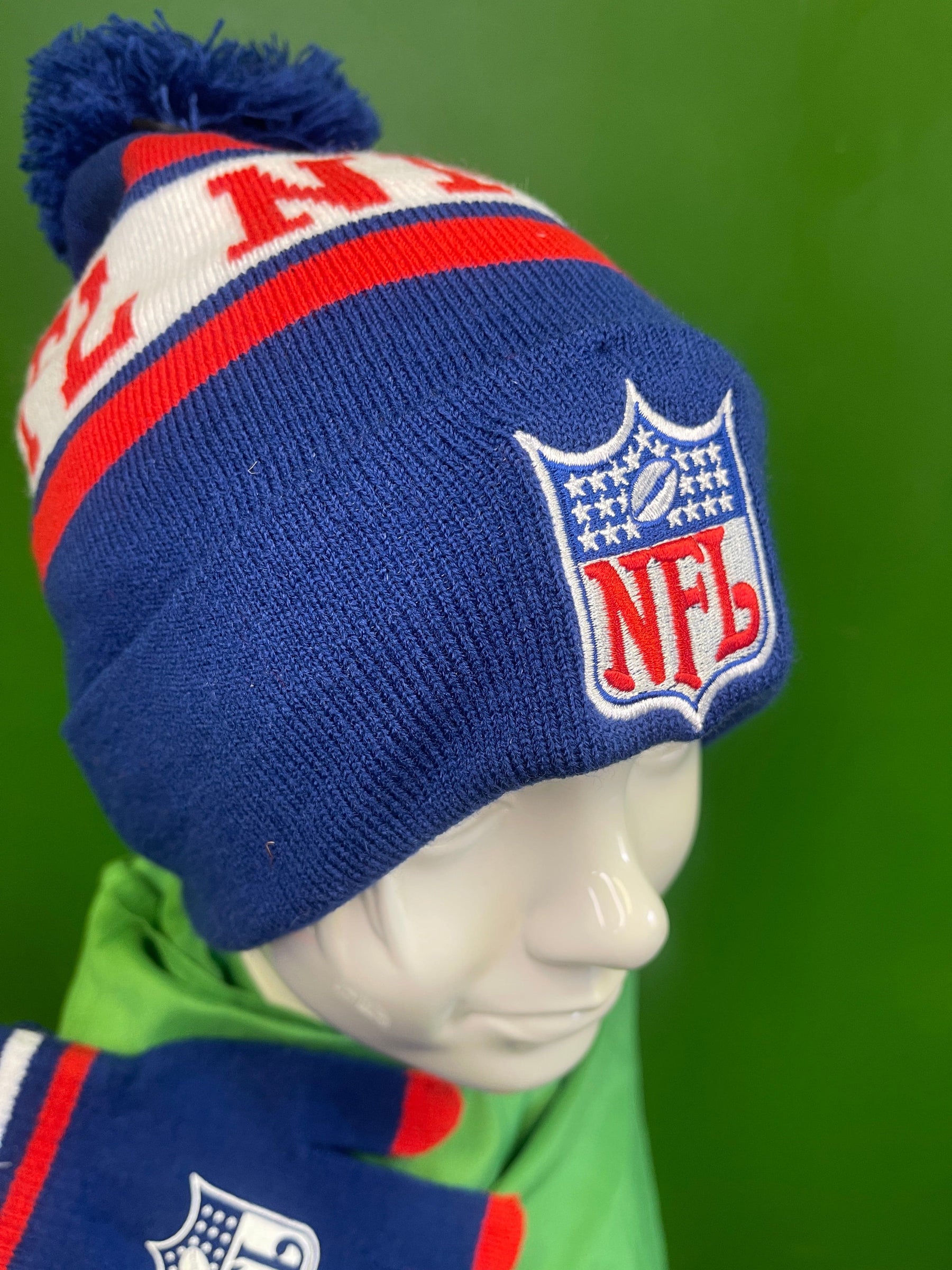 NFL Team Apparel Woolly Bobble Hat and Gloves Gift Set Youth OSFA NWT