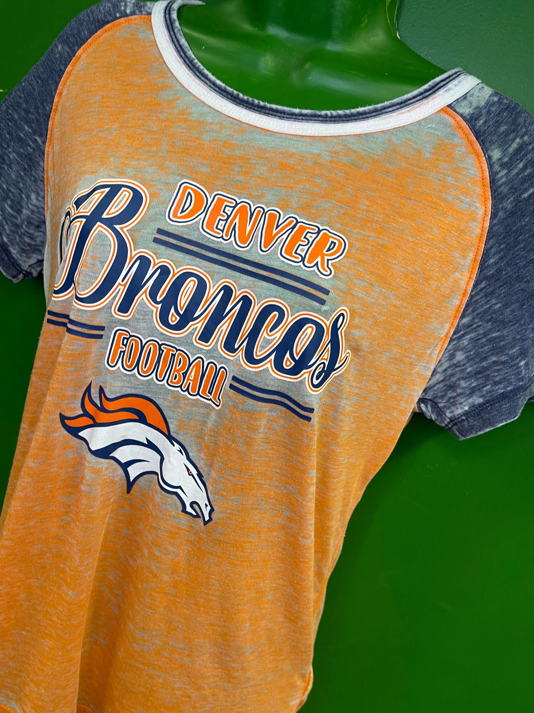 NFL Denver Broncos Distressed Orange T-Shirt Women's Medium