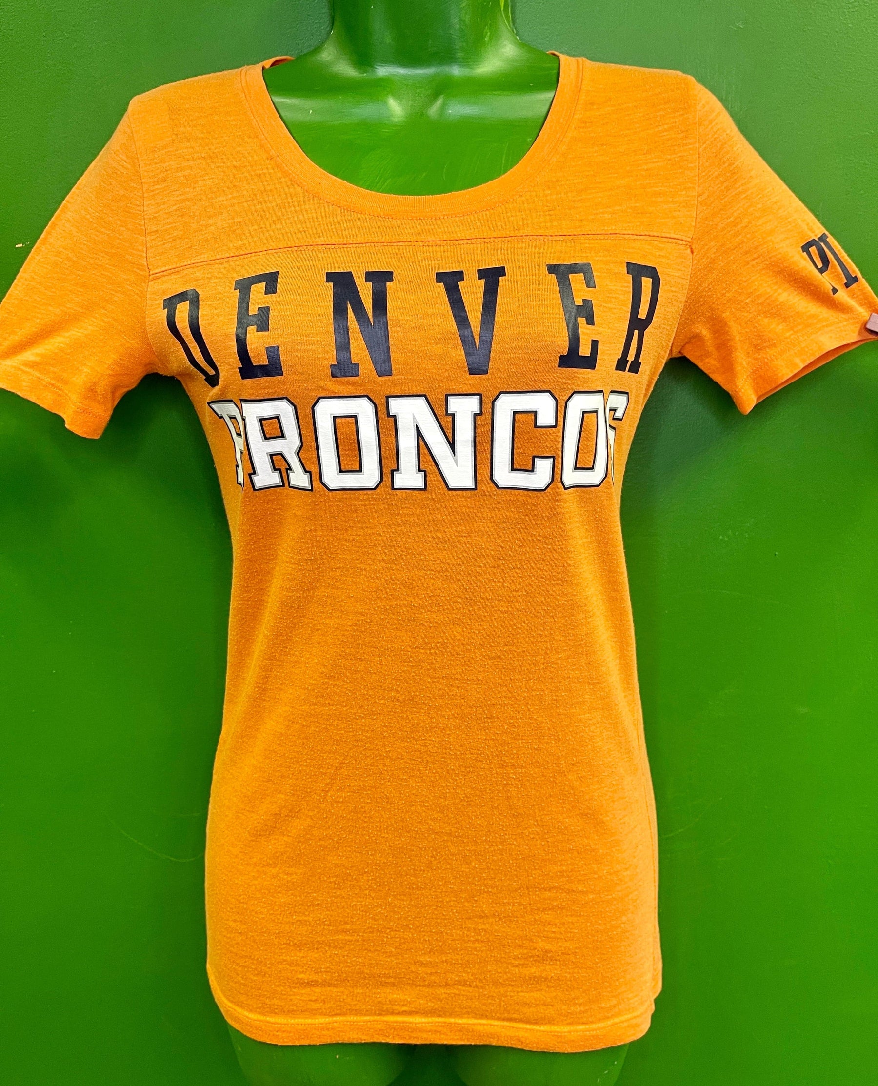 NFL Denver Broncos Victoria's Secret PINK Orange T-Shirt Women's X-Small