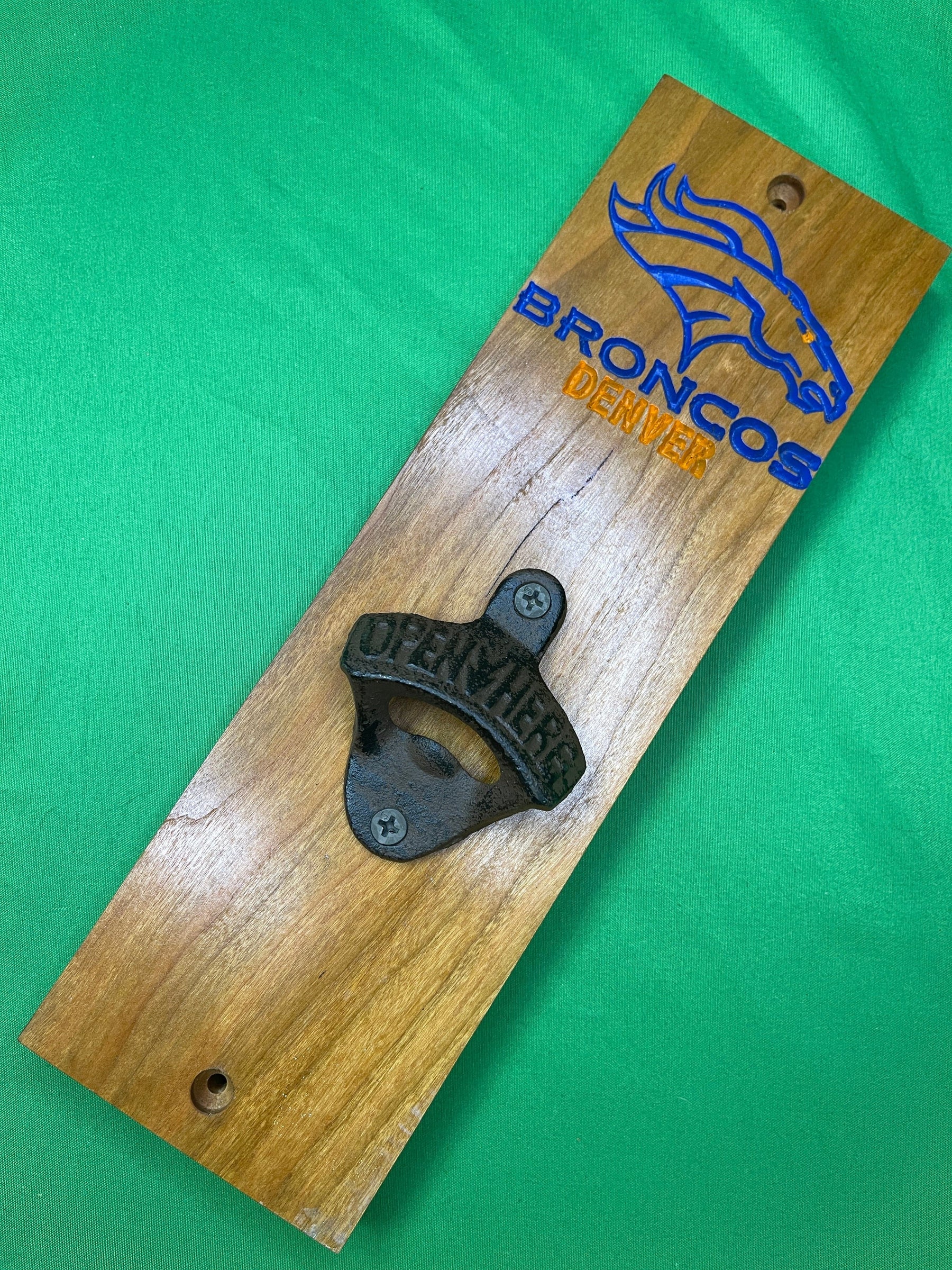 NFL Denver Broncos Rustic Wooden Wall-Mounted Bottle Opener Fan Cave!