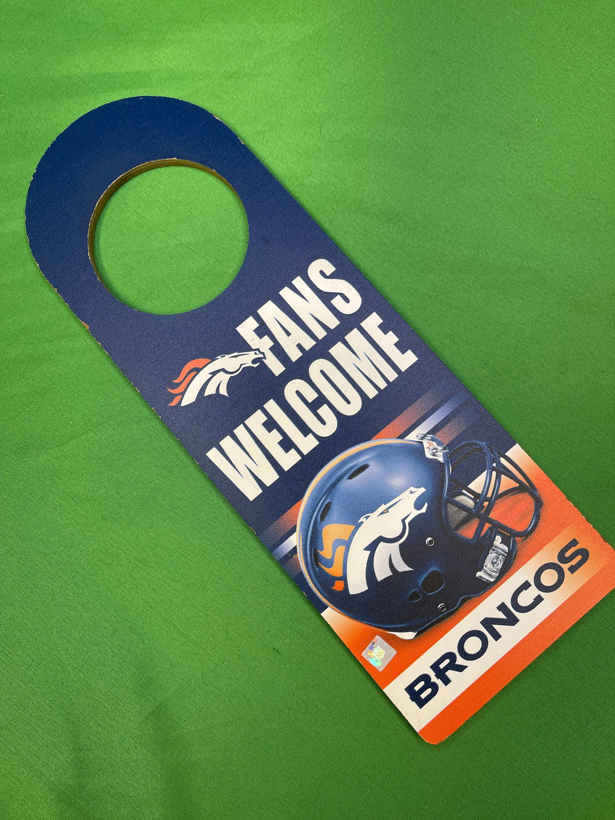 NFL Denver Broncos Door Hanger Fan Cave "Fans Welcome"