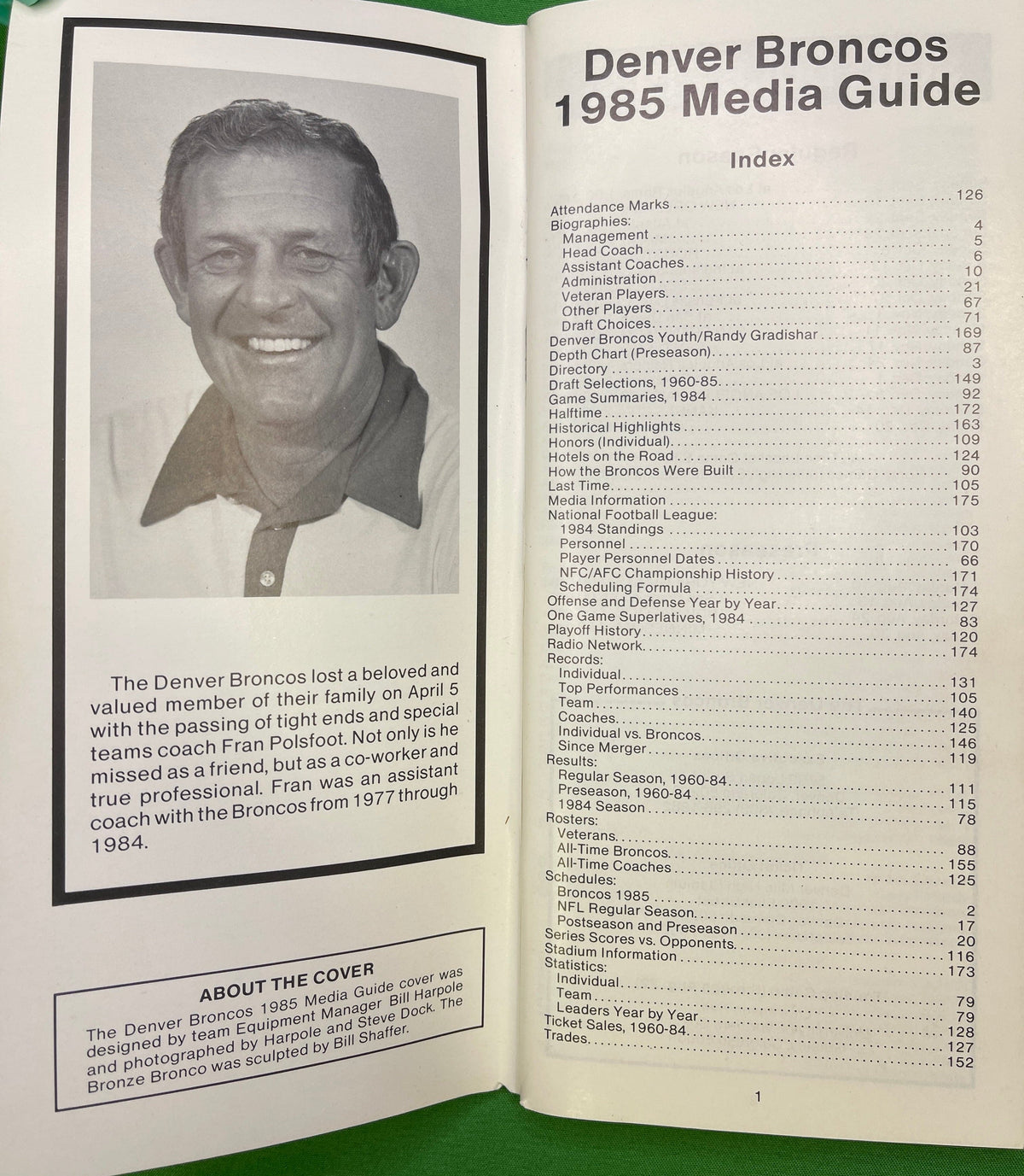 NFL Denver Broncos Vintage 1985 Media Guide Press Book Collectable
