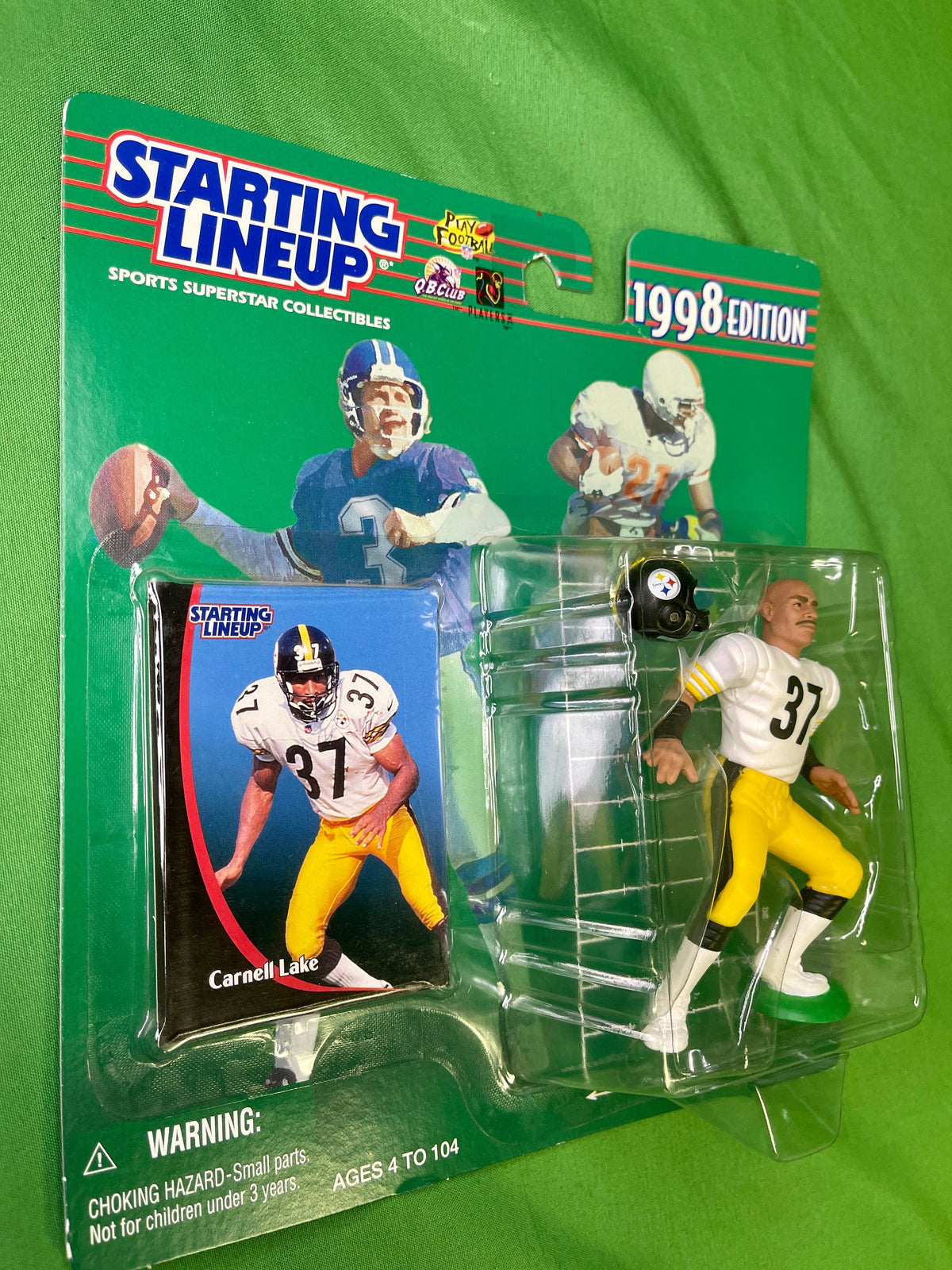 NFL Pittsburgh Steelers Carnell Lake #37 1998 Starting Lineup Minifigure Collectable NWT