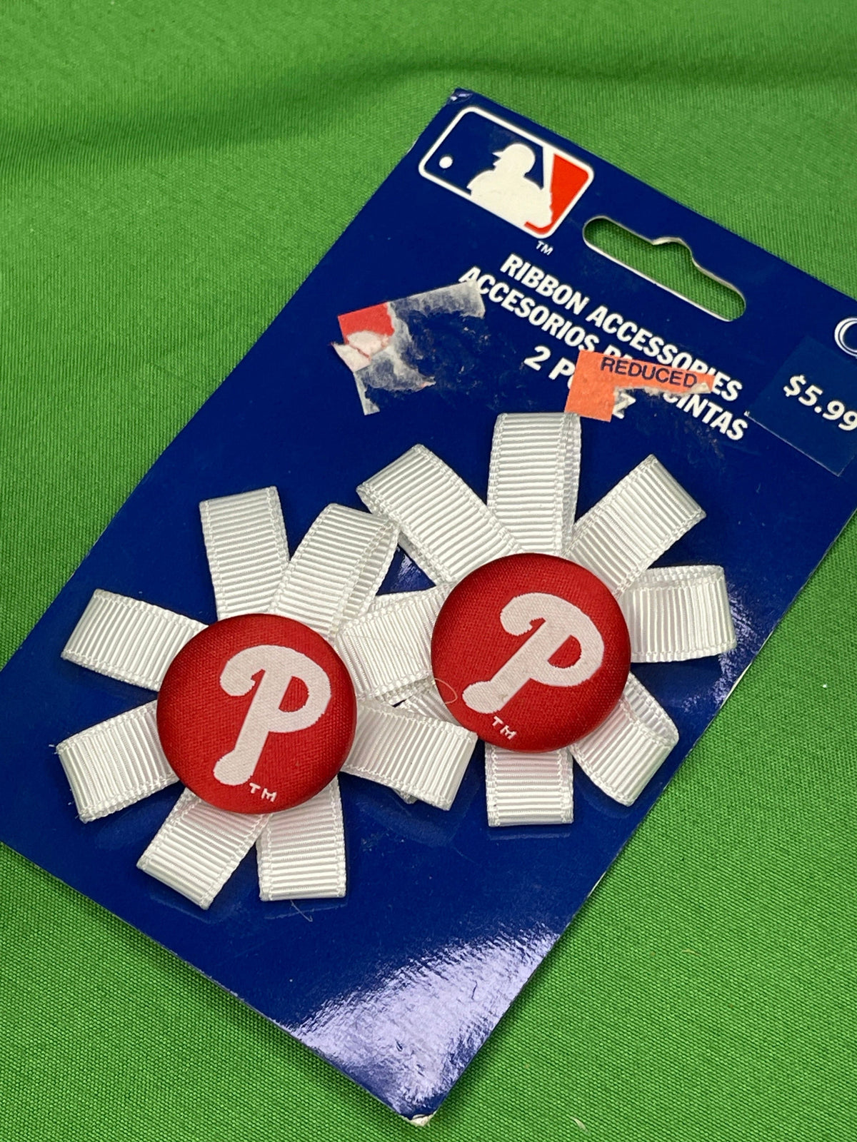 MLB Philadelphia Phillies Ribbon Bow Accessories Licensed NWT