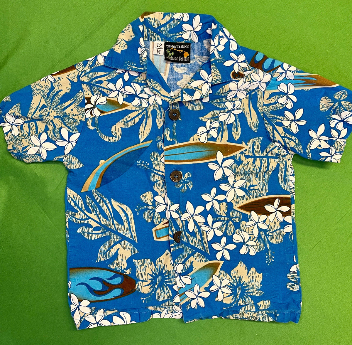 Made in Hawaii Button Up Vintage Hawaiian Aloha Shirt Infant 12 Months