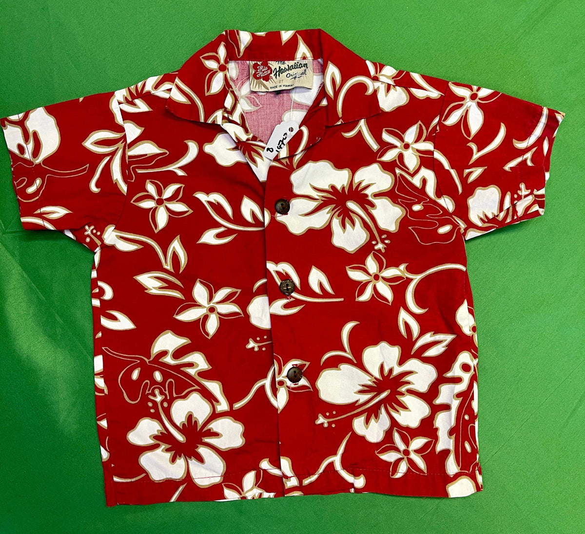 Made in Hawaii Red Flower Hawaiian Aloha Shirt Toddler 2T