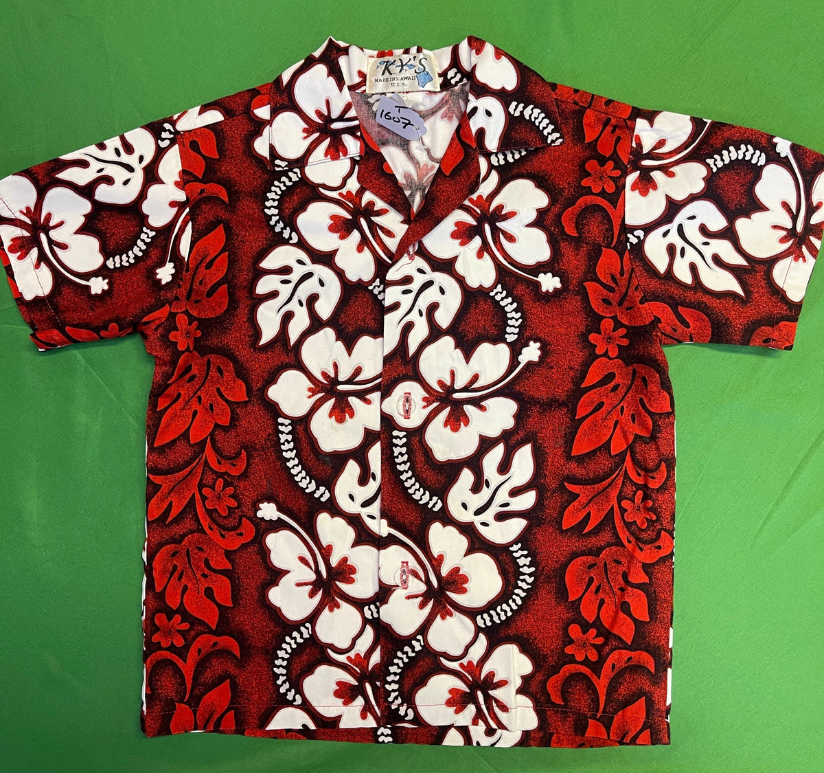 Made in Hawaii Red Hawaiian Aloha Shirt Youth Small 5-6